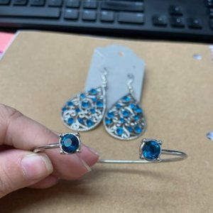 Blue Earring and Bracelet set